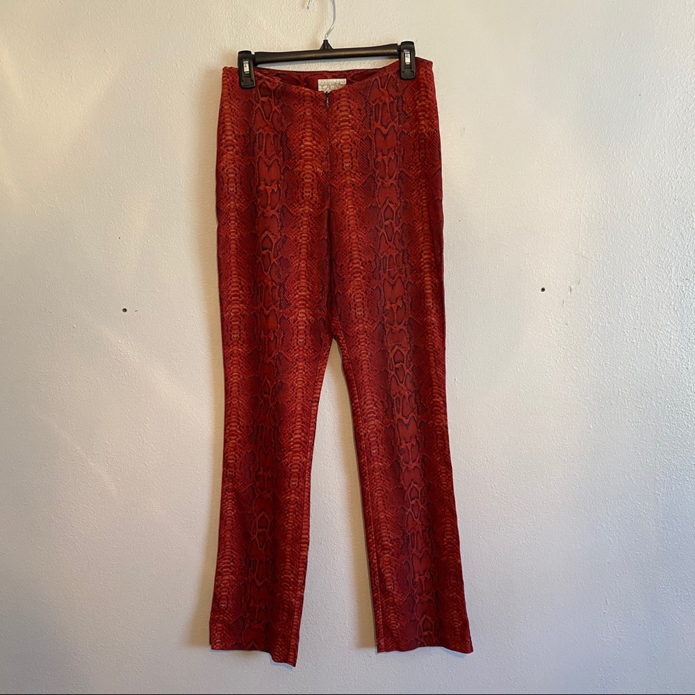 Red snake print cache pants women’s size 10